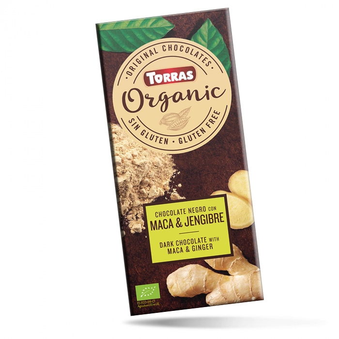 Μαύρη Σοκολάτα με Τζίντζερ &amp; Maca 100g