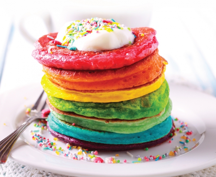 Rainbow pancakes